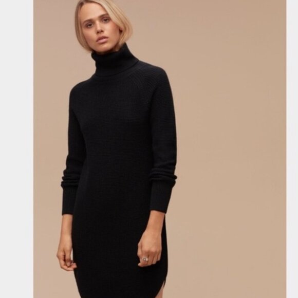 Aritzia Wilfred Free Merino Wool New Bianca Dress Black Size Small - Picture 3 of 9